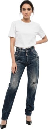 Dsquared2 Blue Straight High Rise Jeans