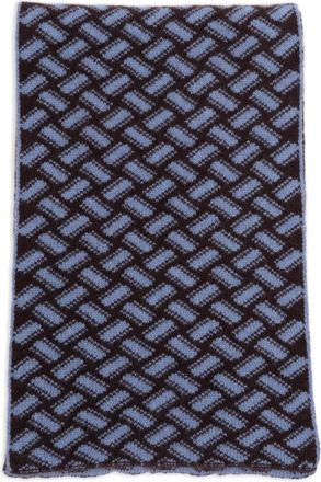 Drumohr Sciarpa in cashmere con motivo geometrico - Blu