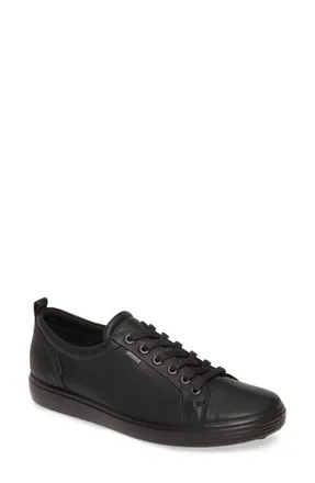 Ecco Soft 7 Gore-Tex Waterproof Sneaker in Black Leather at Nordstrom, Size 5-5.5Us