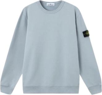 Stone Island Cotton Fleece Sweatshirt - Heren - Sweatshirts - Blauw - S - Katoen - Hoodies & sweatvesten