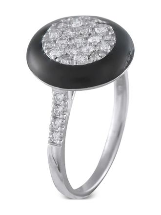 Luxury Bazaar Platinum ronde ring met diamant - Zilver