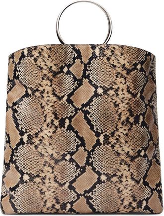 Mango Snakeskin Embossed Leather Tote in Beige at Nordstrom