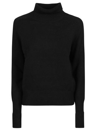 Victoria Beckham Slightly Cropped Turtleneck Sweater with Ribbed Details
