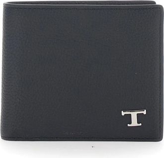 Tod's Logo-Plaque Bi-Fold Portemonnee - Heren - Portefeuilles - Zwart - ONE Size - Leer - Accessoires