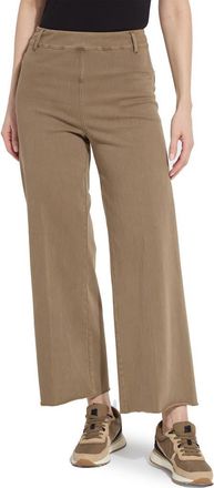 Lyssé ntials Erin High Waist Ankle Wide Leg Denim Jeans in Antique Wash Smoked Olive at Nordstrom, Size X-Small