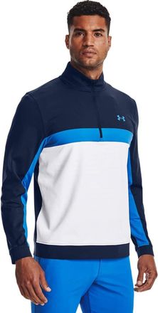 Under Armour Mens Storm Midlayer Long Sleeve Shirt with Half Zip Golf Shirt, Academy/White/Blue, XXL
