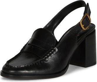 Vince Camuto Grinie Slingback Penny Loafer Pump in Black at Nordstrom, Size 7.5