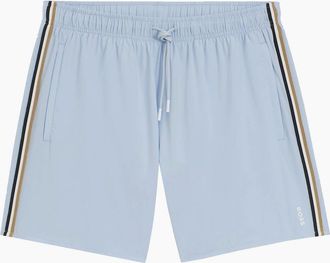 HUGO BOSS Mens Boss Black BOSS ICONIC SWIM SHORTS LIGHT PASTEL BLUE - Size: 32/38