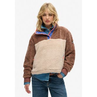 Superdry Sweater met opstaande kraag met drukknooplijst