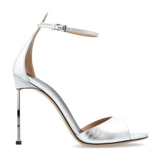 Tom Ford High Heel Sandals, female, Gray, Size: 8 1/2 US Laminated Printed Tejus Spire Ankle Strap Sandal
