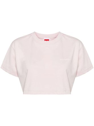 Ground-Zero logo-print cropped T-shirt - women - Cotton - L - Pink