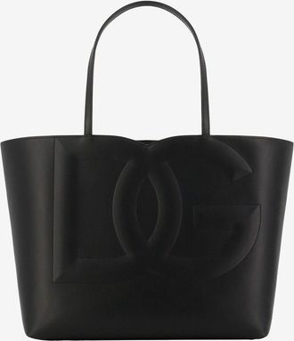 Dolce & Gabbana Shopper aus Glattleder DG Logo Medium