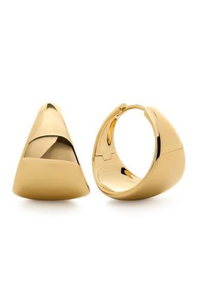 Monica Vinader Large Tapered Hoop Earrings in 18Ct Gold Vermeil at Nordstrom