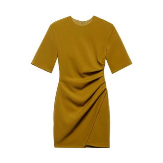 Aniye By Groene Mini Jurk met Zijdrapering - Dames - Korte kleedjes - Groen - M - Kleedjes