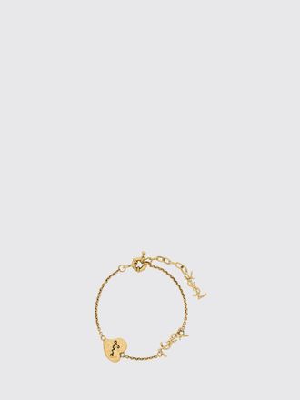 Saint Laurent Bracciale Cassandre in ottone con monogramma YSL e cuori