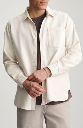 Mavi Bill Cotton & Linen Button-Up Shirt in Ecru Linen Denim at Nordstrom, Size Xx-Large