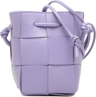 Bottega Veneta Pre-owned Bottega Veneta Mini Nappa Maxi Intrecciato Cassette Bucket Bag Unisex IKLN4HYZF1EG1T4M