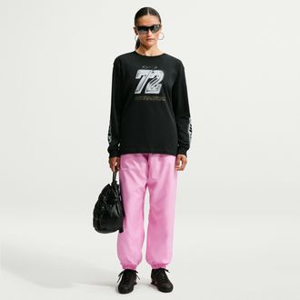 Nike Womens Nike Sportswear Loose Mid-Rise UV Jogger Pants in Pink | IM8163-621