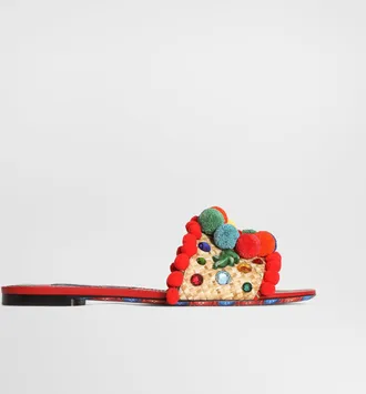 Dolce & Gabbana Ciabatta Flat - Woman Slides And Mules Multicolor 39.5