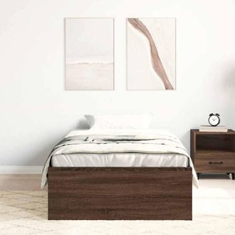 Berkfield Home Modern Bed Frame Brown Oak 90x200 cm