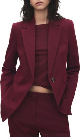 Mango Fitted Suit Jacket in Wine at Nordstrom, Size 10