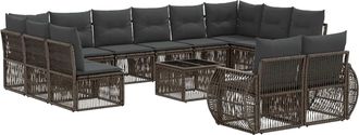 vidaXL Conjunto De Sof&aacute;s De Jard&iacute;n 13 Uds. Gris Y Gris Oscuro Vidaxl
