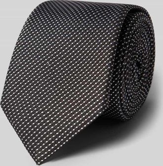 HUGO BOSS Seidenkrawatte mit Webstruktur in Dunkelgrau, Gr&ouml;&szlig;e 1