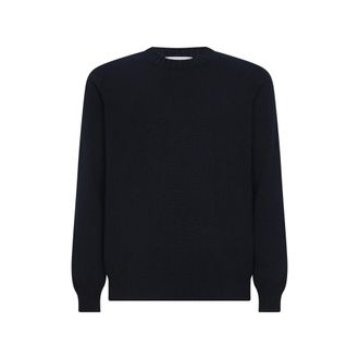 D4.0 Round-neck Knitwear, male, Blue, Size: 3XL Ribbed Long-sleeve Sweater