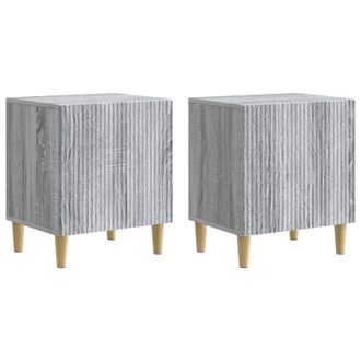 vidaXL Armario De Noche 2 Pcs Gris Sonoma 43 X 34,5 X 50 Cm Vidaxl
