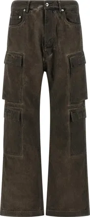 Rick Owens Gray Cotton Cargo Mens Pants
