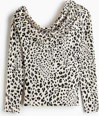 H&M Drapiertes One-Shoulder-Shirt - Beige