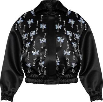 Anouki Bomberjack verfraaid met kristallen - Zwart