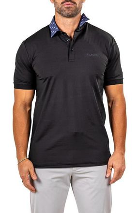 Maceoo Marthyr0021 Black Contrast Collar Golf Polo at Nordstrom, Size 5