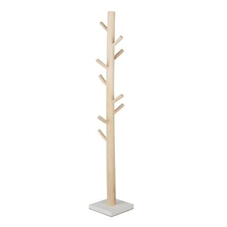 Maisons du monde Perchero de tronco de &aacute;rbol de madera maciza de teca blanca