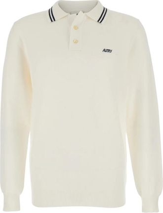 Autry Polo Shirt met Lange Mouwen - Heren - Polos - Wit - M - Katoen - Tops