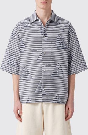 Jacquemus Camicia bowling The Plage in cotone con stampa grafica a righe