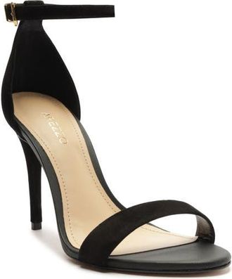 Arezzo Isabelli Ankle Strap Sandal in Black/Gold at Nordstrom, Size 5.5