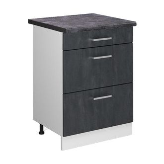 Vicco Mueble Bajo De Cocina R-line, Hormig&oacute;n Negro, 60 Cm Et Antracita