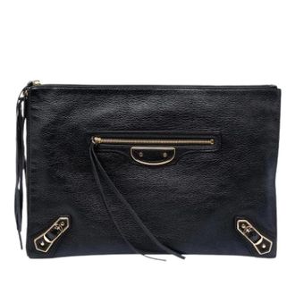 Balenciaga Pre-owned Clutches, female, Black, Size: ONE SIZE Pre-owned Vintage Goatskin Clutch