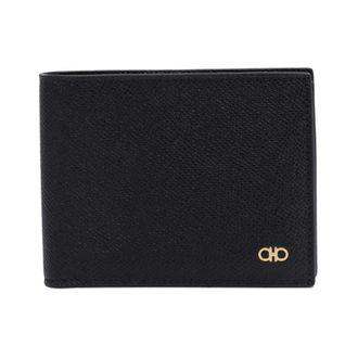 Ferragamo Wallets & Cardholders, male, Black, Size: ONE SIZE Black Leather Wallet Stylish Accessories