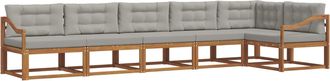 vidaXL Conjunto De Sof&aacute;s De Exterior 6 Uds. Natural Y Gris Claro Vidaxl