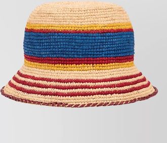 Paco Rabanne raffia bucket hat summer band detail