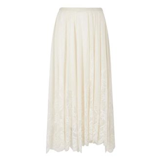 Fabiana Filippi Midi Skirts, female, Beige, Size: 2XS Crochet Lace Midi Skirt