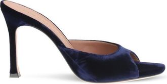 Amina Muaddi Midnight Blue Slip-on Heels