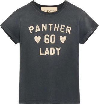 Valentino Panther Lady Print T-Shirt - Dames - T-shirts - Grijs - M - Katoen - Tops