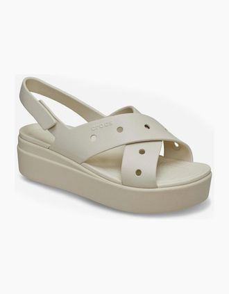 Crocs Womens Brooklyn 4U Cross Strap Womens Clogs - White - Size: 6