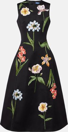 LEO LIN Abito midi Cleo con ricamo floreale