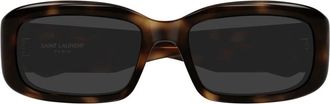 Saint Laurent Smalte Rechthoekige Zonnebril - unisex - Zonnebrillen - Bruin - 55 MM - Accessoires