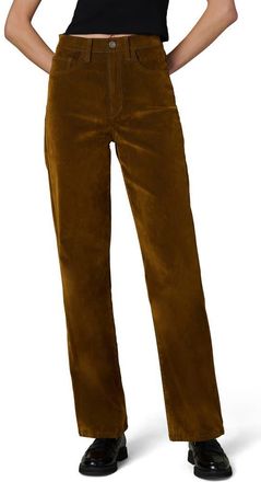 Joe's The Margot Flocked High Waist Straight Leg Jeans in Bronze Brown at Nordstrom, Size 25