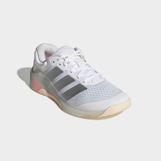 adidas Trainingsschuh ADIDAS PERFORMANCE DROPSET 4 POWER, Damen, Gr. 38,5, cloud wei&szlig;, silber metallic, lucid orange, Textil, Schuhe Trainingsschuh